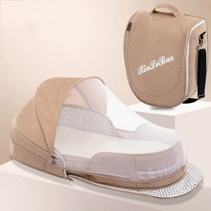 Portable Baby Bed with Mosquito Net – Travel Crib & Sleeping Nest for Newborns