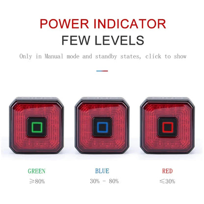 USB Smart Bicycle Brake Tail Light