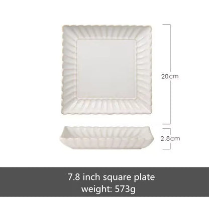 White Scalloped Ceramic Tableware Plates & Bowls - 6 Sizes & Sets