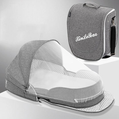 Portable Baby Bed with Mosquito Net – Travel Crib & Sleeping Nest for Newborns