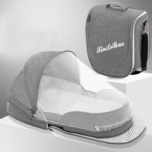 Portable Baby Bed with Mosquito Net – Travel Crib & Sleeping Nest for Newborns