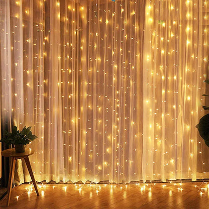 Christmas Curtain String Lights – Merry Christmas LED Garland for Home Holiday Decoration & New Year Party