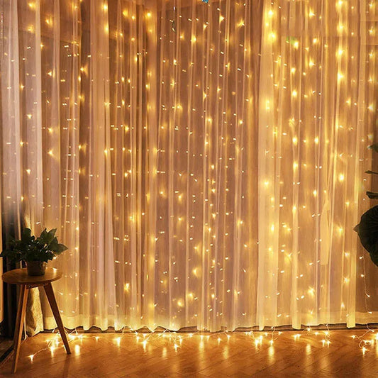 Christmas Curtain String Lights – Merry Christmas LED Garland for Home Holiday Decoration & New Year Party
