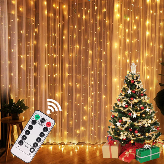 Christmas Curtain String Lights – Merry Christmas LED Garland for Home Holiday Decoration & New Year Party