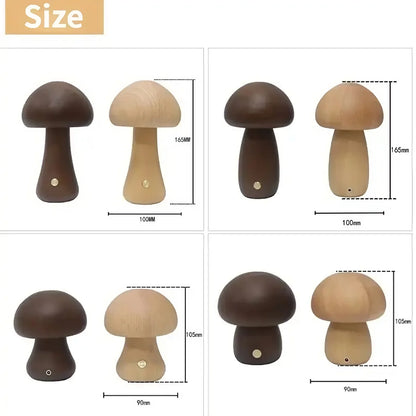 Wooden Cute Mushroom Lamp