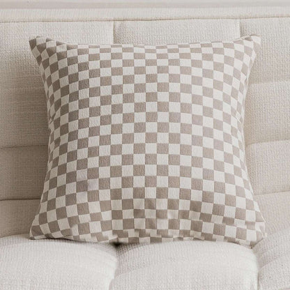 Luxurious Beige Checkered French Decoration Cushion Cover