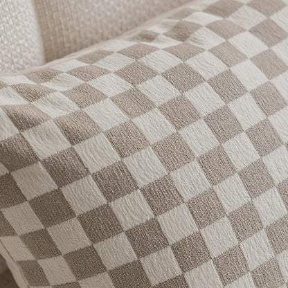 Luxurious Beige Checkered French Decoration Cushion Cover