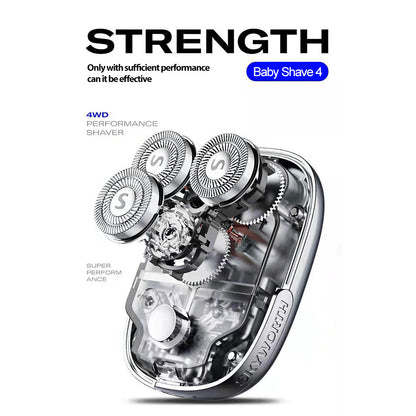 3 Blades Heads Mini Electric Shaver Painless Pocket Razor Skyworth Yuanshi