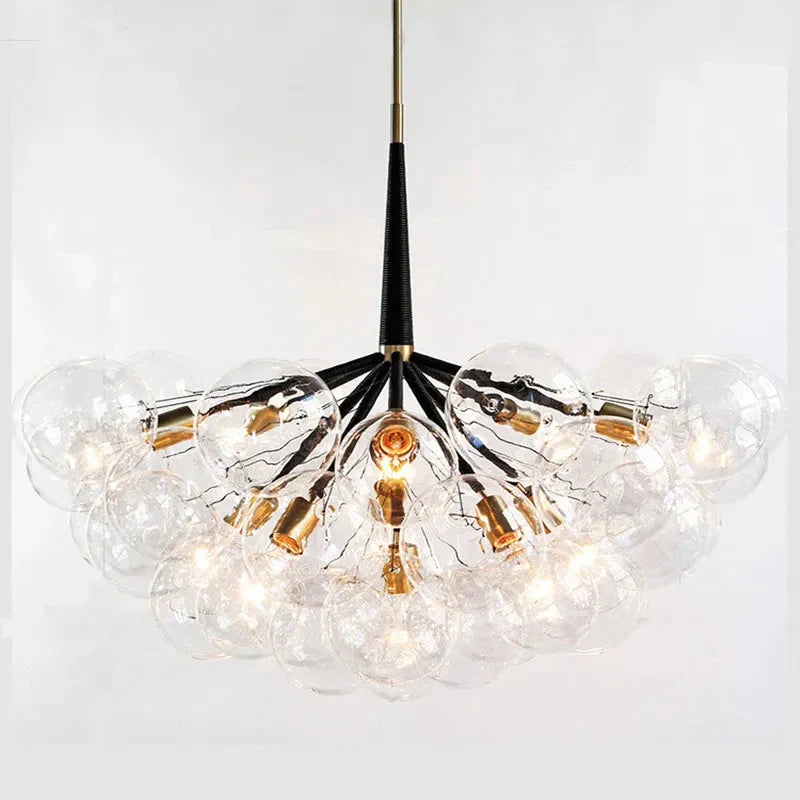 Modern Designer Clear Glass Chandelier Bubble Pendant - 3 Colours