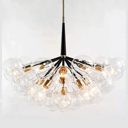 Modern Designer Clear Glass Chandelier Bubble Pendant - 3 Colours