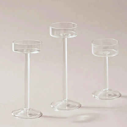 Modern Hand-Blown Tea Light Candle Holders Set - 3 Sizes