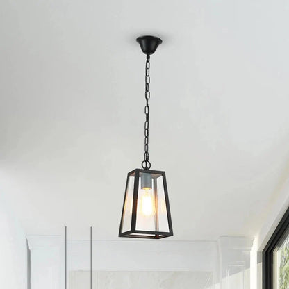 Modern Industrial Indoor & Outdoor Hanging Pendant Light in Black