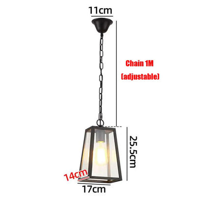 Modern Industrial Indoor & Outdoor Hanging Pendant Light in Black