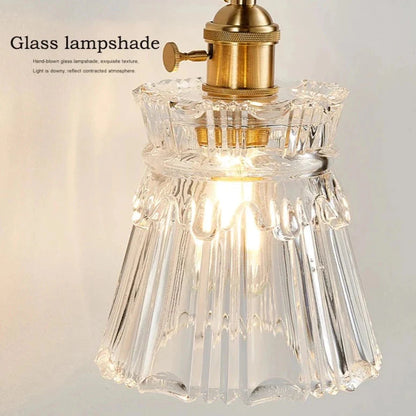 Modern LED Clear Nordic Glass Brass Wall Light - Tapered & Flush