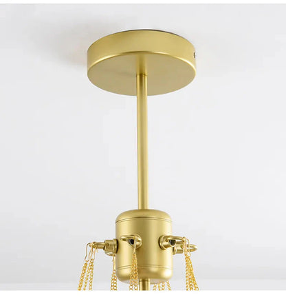 Modern LED Frosted Bubble Cloud Glass Chandelier - Gold & Black
