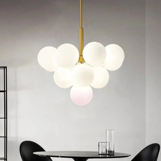 Modern Luxury Glass Ball LED Pendant Chandelier - Gold, Silver & Black