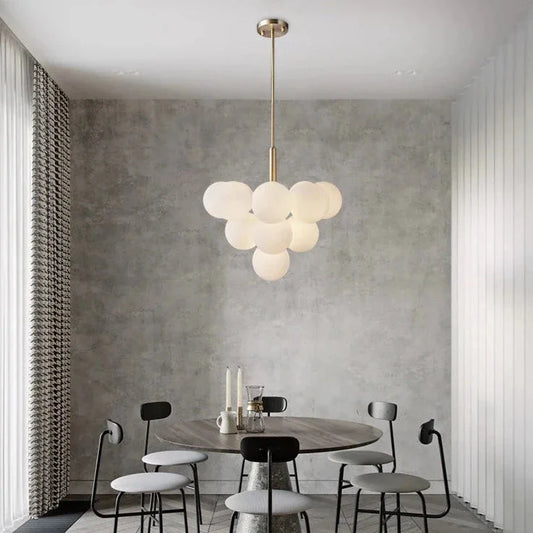 Modern Luxury Glass Ball LED Pendant Chandelier - Gold, Silver & Black