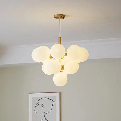 Modern Luxury Glass Ball LED Pendant Chandelier - Gold, Silver & Black