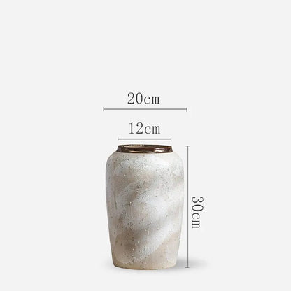 Modern Natural Stone Vase with Gold Rim - 3 Sizes