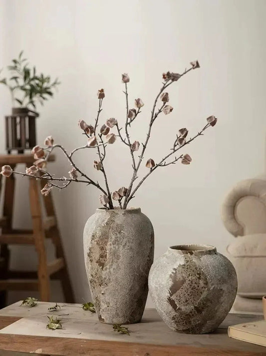 Mottled Retro Wabi-Sabi Inspired Ceramic Vase - 2 Sizes