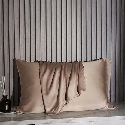 Natural 100% Mulberry Silk Pillowcase - White, Khaki, Silver, Grey & Blue