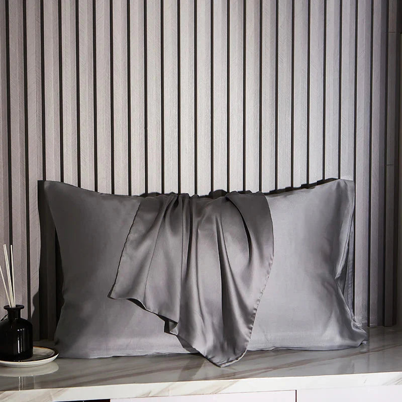 Natural 100% Mulberry Silk Pillowcase - White, Khaki, Silver, Grey & Blue
