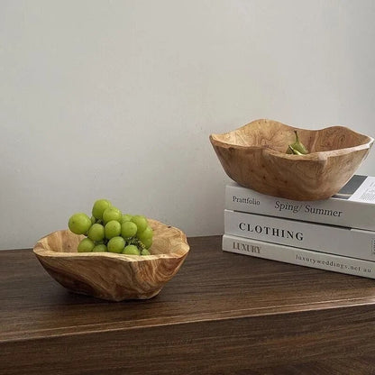 Natural Solid Wood Fruit Bowls - 2 Sizes