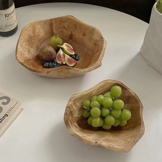 Natural Solid Wood Fruit Bowls - 2 Sizes