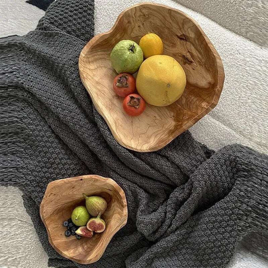 Natural Solid Wood Fruit Bowls - 2 Sizes