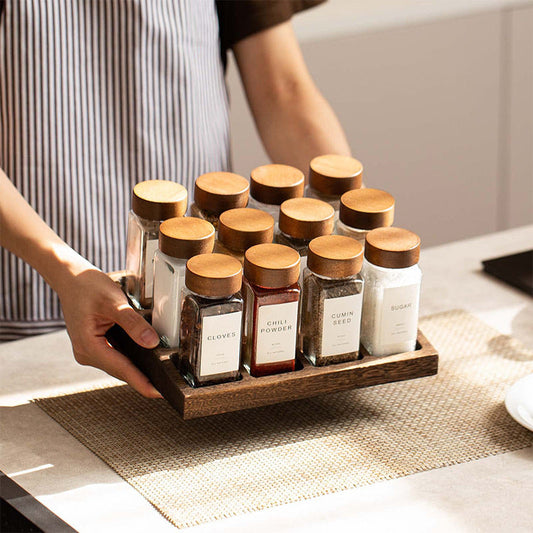 Acacia Wood Seasoning Bottles