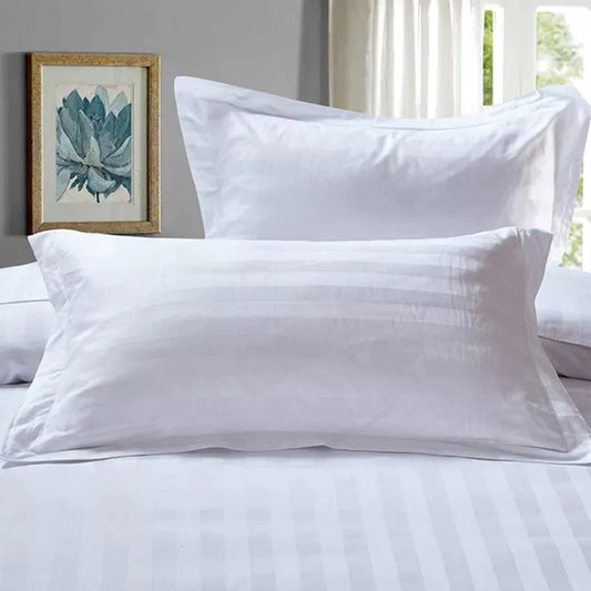 Premium White Oxford Stripe Cotton Pillowcase - 2 Sizes