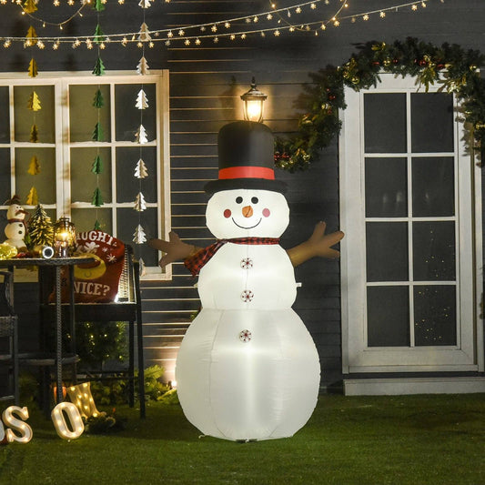 Homcom 1.8m LED Polyester Outdoor Christmas Inflatable Snow Man