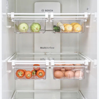 Refrigerator Food Storage Organiser Drawer for Vegetables, Egg, Fruit & Snacks - 2 Styles