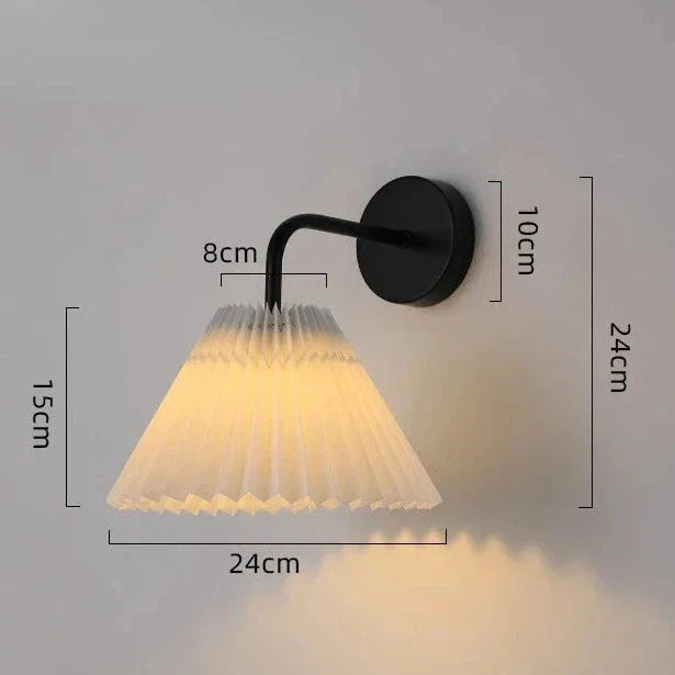 Retro Modern Luxury Wall Lamp With White Tapered Lamp Shade - Gold & Black