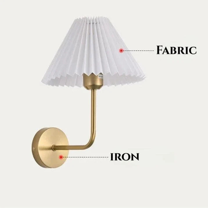 Retro Modern Luxury Wall Lamp With White Tapered Lamp Shade - Gold & Black