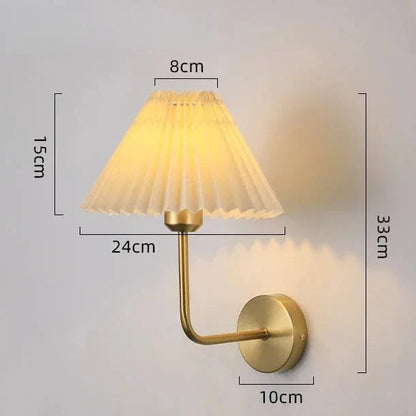 Retro Modern Luxury Wall Lamp With White Tapered Lamp Shade - Gold & Black