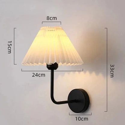 Retro Modern Luxury Wall Lamp With White Tapered Lamp Shade - Gold & Black