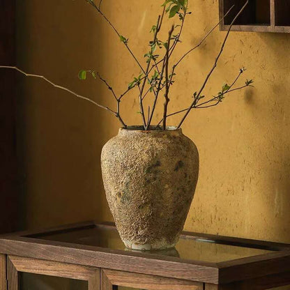 Rough Ceramic Natural Clay Pottery Vase - 2 Sizes