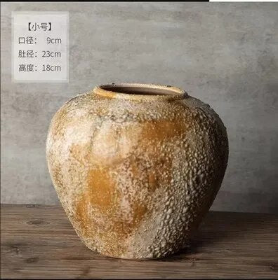 Rough Ceramic Natural Clay Pottery Vase - 2 Sizes