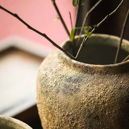 Rough Ceramic Natural Clay Pottery Vase - 2 Sizes