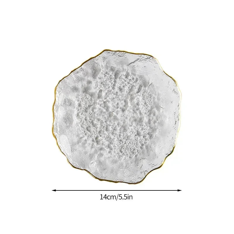 Round Irregular Shaped Decorative Jewellery Glass Tray - 4 Styles