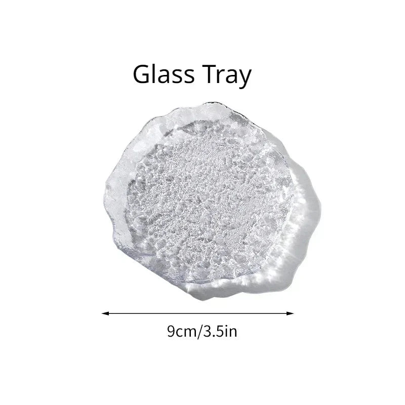 Round Irregular Shaped Decorative Jewellery Glass Tray - 4 Styles