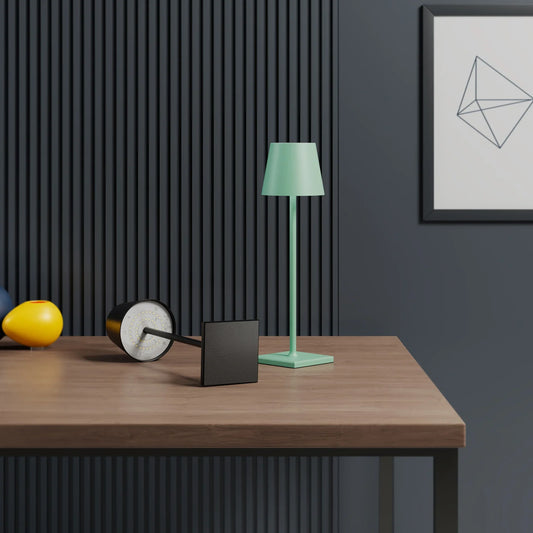 Portable Cordless LED Rechargeable Outdoor & Indoor Table Lamp with Modern Shade - 7 Colours