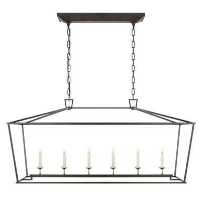 Modern Farmhouse Rectangular Kitchen Island Iron Pendant Chandelier - 2 Colours