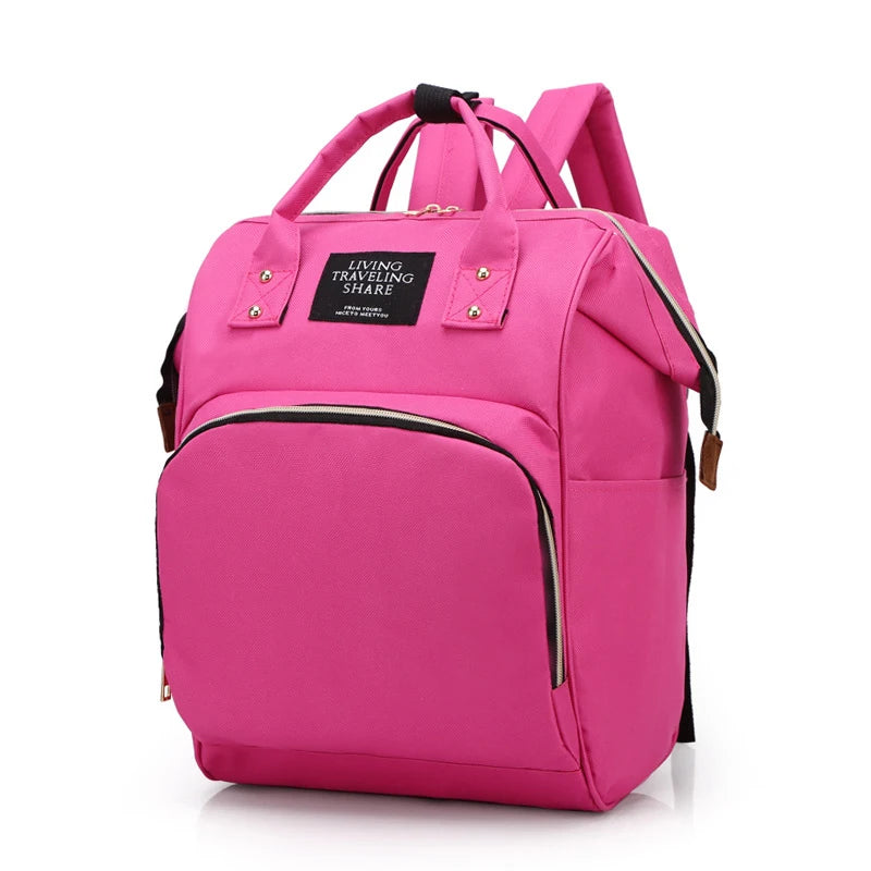 Large Capacity Mummy Bag – Multifunctional Canvas Baby Bottle Travel Backpack with Thermal Insulation