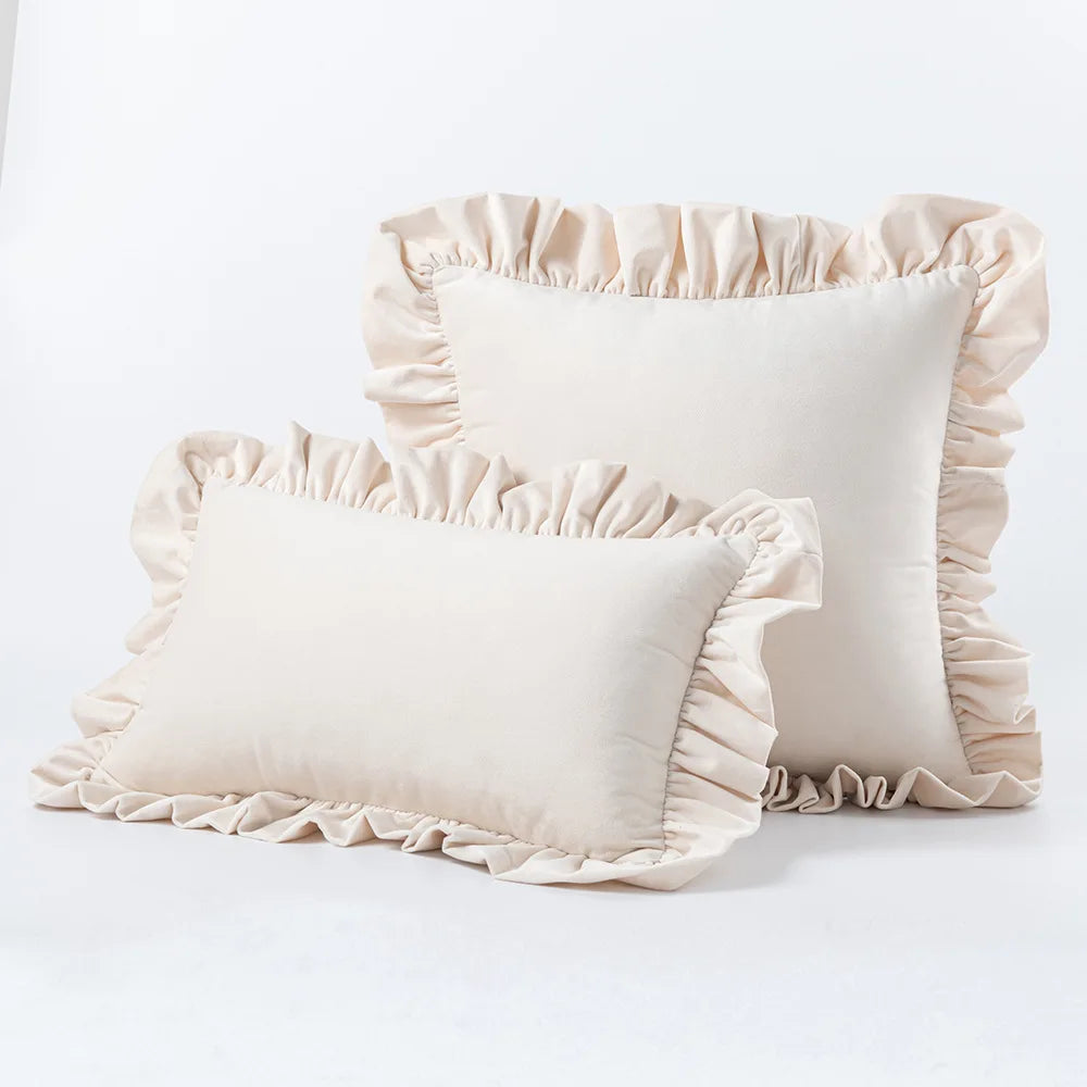 Decadent Velvet Cushion Covers with Ruffle - 16 Colours