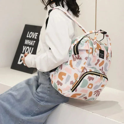 Fashion Mummy Diaper Backpack – Large Capacity Multi-Function Travel Nappy Bag for Baby Care