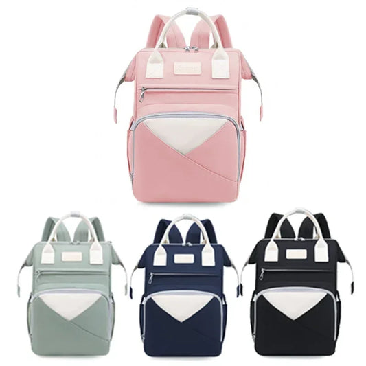 Large Capacity Mommy Diaper Bag – Fashion Baby Stroller Backpack with Changing Mat & Wet/Dry Compartments