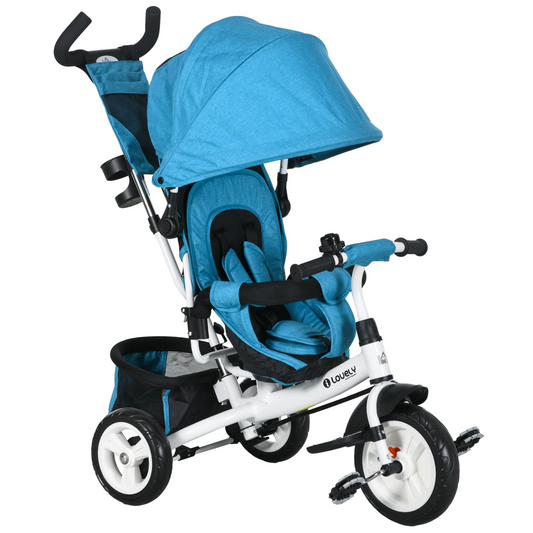 6-in-1 Kids Trike & Stroller with Parent Handle Green