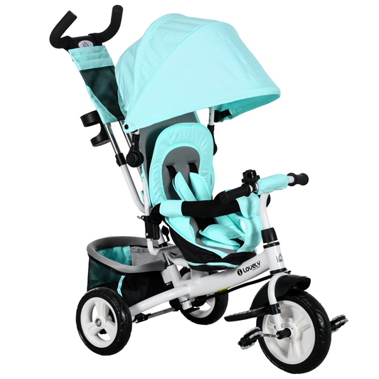 6-in-1 Kids Trike & Stroller with Parent Handle Green